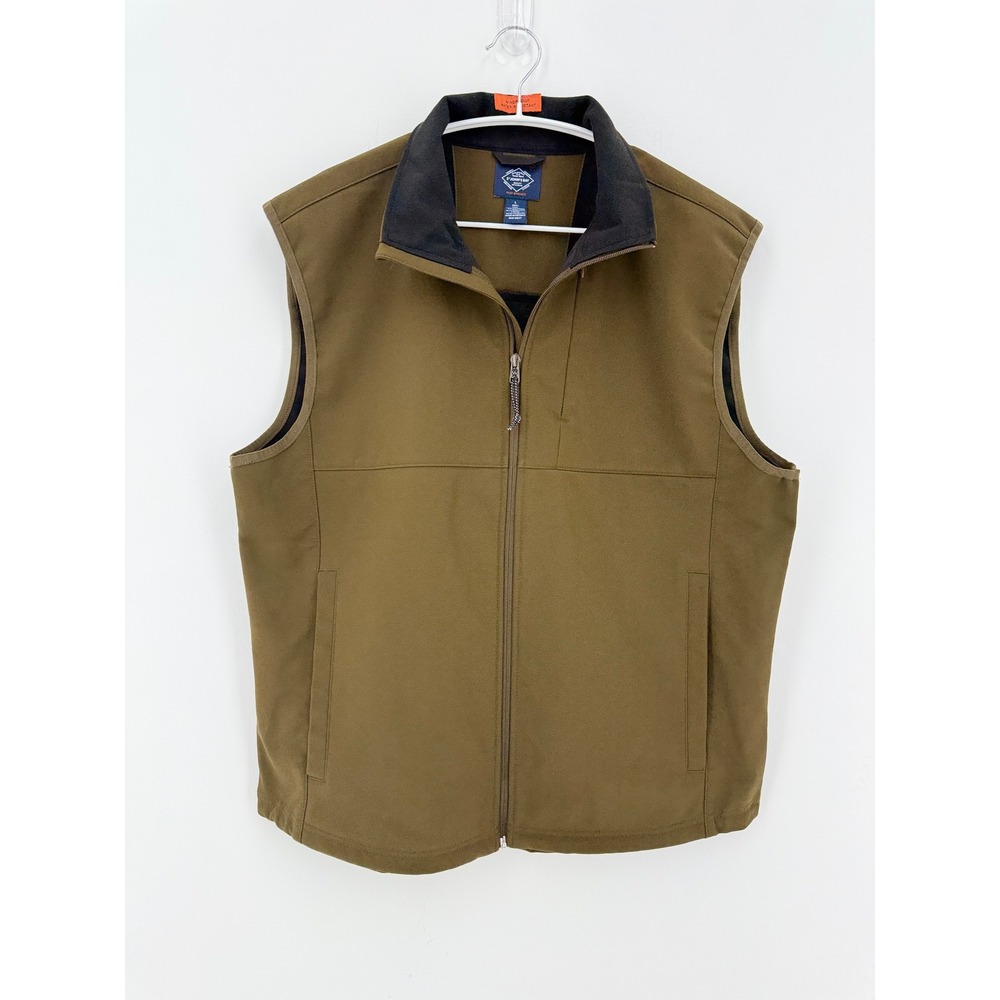 St. John's Bay Performance Vest Mens‎ Large Olive Green Excellent Windproof Zip
